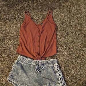 Wild Fable Orange Tie Front Camisole